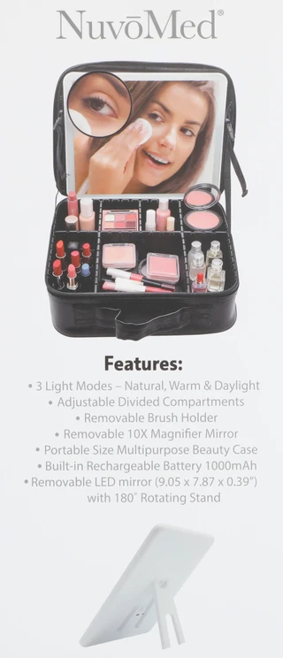 Thumbnail 3: NuvoMed Make Up Case with Light Up Mirror 