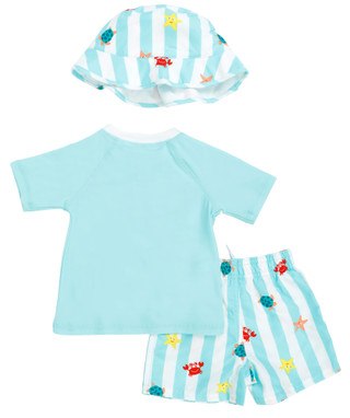 Thumbnail 2: Floatimini Baby Boys 3 Pc Crab Friends Swim Shorts Set 