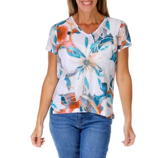 Thumbnail 1: Milano Women's Tropical Print Top  