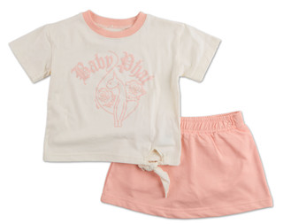 Thumbnail 1: Baby Phat Little Girls 2 Pc Logo Side Tie Skort Set 