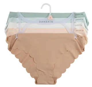 Thumbnail 1: Danskin Women's 5 Pk Scalloped No Show Hipster Panties 