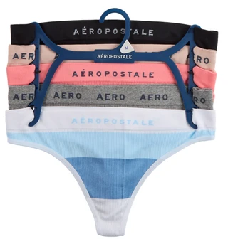 Thumbnail 1: Aeropostale Juniors 5 Pk Seamless Ribbed Thong Panties 