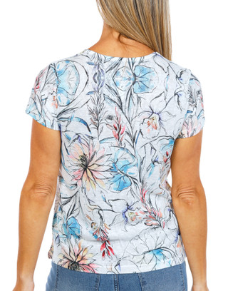 Thumbnail 2: Milano Women's Floral Rhinestone Top  