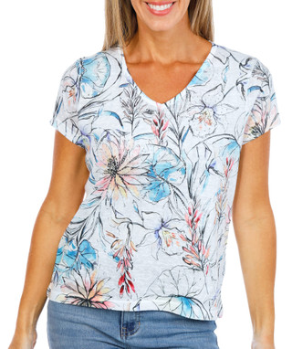 Thumbnail 1: Milano Women's Floral Rhinestone Top  
