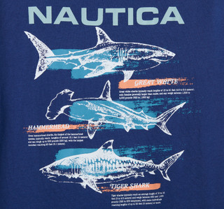 Thumbnail 3: Nautica Boys Shark Map Graphic Tee 