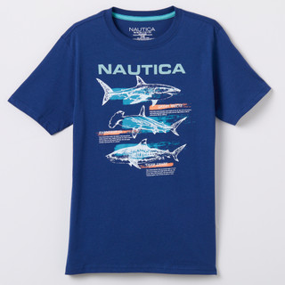Thumbnail 1: Nautica Boys Shark Map Graphic Tee 