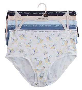 Thumbnail 1: Laura Ashley Women's Plus 5 Pk Super Soft Micro Brief Panties 