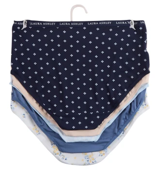 Thumbnail 2: Laura Ashley Women's Plus 5 Pk Super Soft Micro Brief Panties 