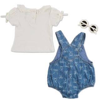 Thumbnail 2: Little Lass Baby Girls 3 Pc Romper Set 