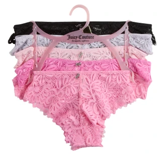 Thumbnail 1: Juicy Couture Juniors 5 Pk Lacey Logo Bling Panties 