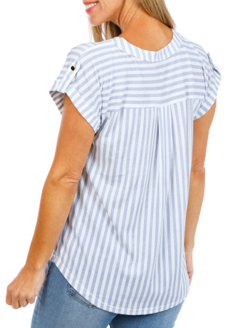 Thumbnail 2: Fifty Street Women's Stripe Print Top  