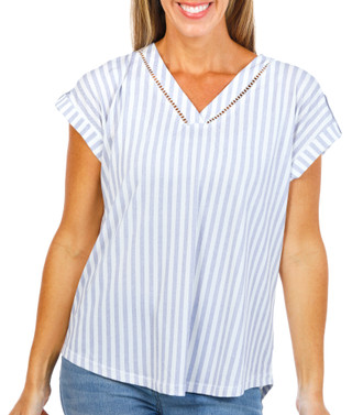 Thumbnail 1: Fifty Street Women's Stripe Print Top  