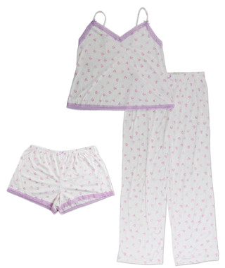 Thumbnail 1: Flora by Flora Nikrooz Women's 3 Pc Lace Trimmed Pajama Pants Set 