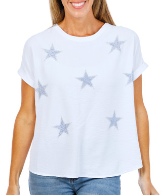 Thumbnail 1: Ava & Grace Women's Americana Rhinestone Star Top 
