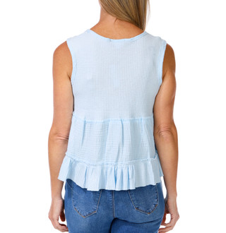 Thumbnail 2: DISCREET Women's Sleeveless Waffle Peplum Top  