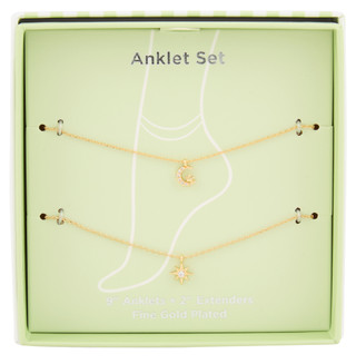 Thumbnail 1: Alexis Bendel 2 Pk Fine Gold Anklets  
