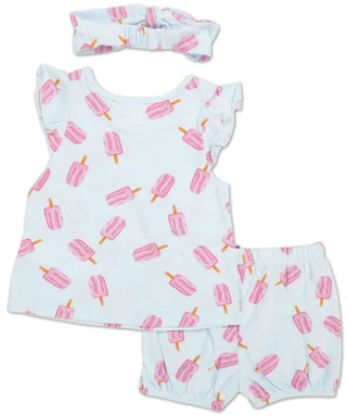 Thumbnail 2: PL Baby Baby Girls 3 Pc Romper Set 