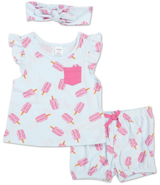 Thumbnail 1: PL Baby Baby Girls 3 Pc Romper Set 