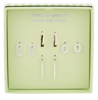 Thumbnail 1: Alexis Bendel Fine Silver Plated Hoop Interchangeable Earrings  