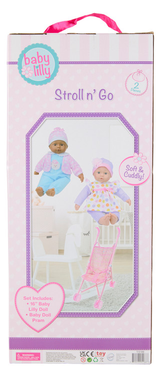 Thumbnail 2: Brooklyn Lollipop 16 in Baby Lilly Doll with Stroller 