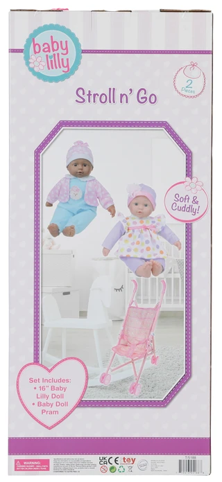 Thumbnail 2: Brooklyn Lollipop 16 in Baby Lilly Doll with Stroller 