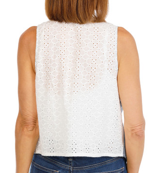 Thumbnail 4: BUNULU Women's Sleeveless Tie Front Stripe Tank Top 