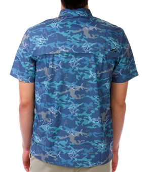 Thumbnail 4: Salt Life Men's Short Sleeve Button Down Performance Shirt 