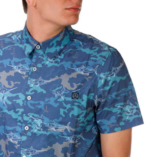 Thumbnail 6: Salt Life Men's Short Sleeve Button Down Performance Shirt 