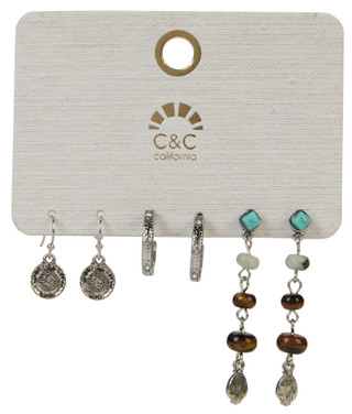 Thumbnail 1: C&C 3 Pk Western Earrings 