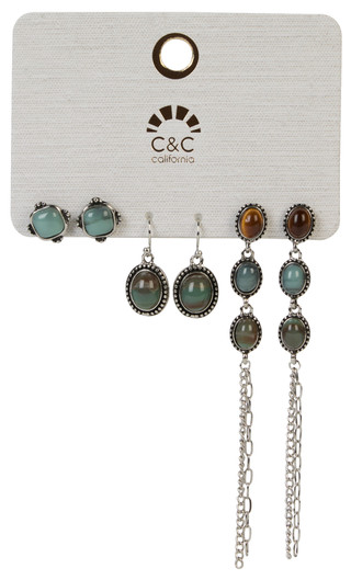 Thumbnail 1: C&C 3 Pk Western Drop Earrings 