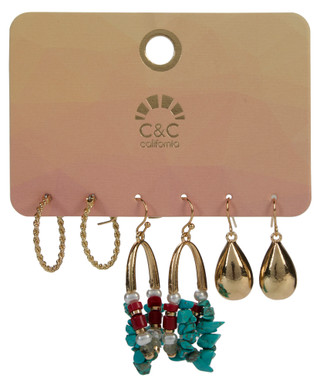 Thumbnail 1: C&C 3 Pk Earrings 