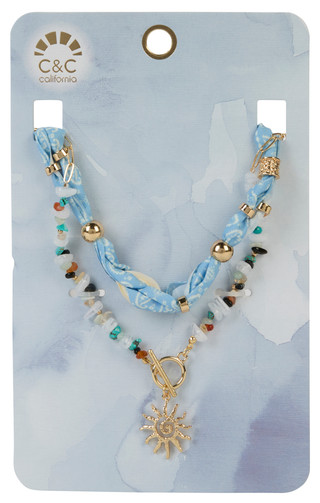 Thumbnail 1: C&C Double Layer Bead Chip Necklace 