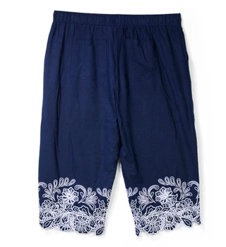 Thumbnail 2: Coral Bay Plus Embroidered Hem Stretch Capris 