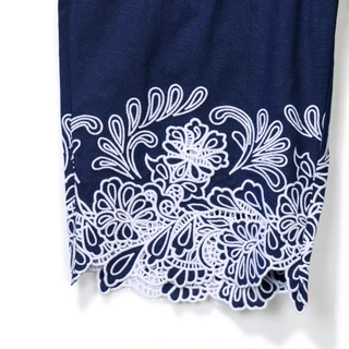 Thumbnail 3: Coral Bay Plus Embroidered Hem Stretch Capris 