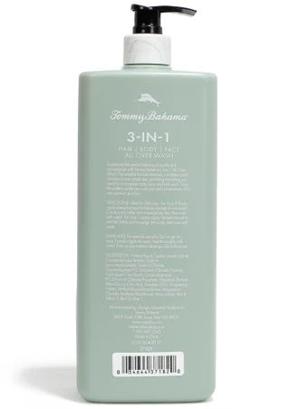 Thumbnail 2: TOMMY BAHAMA 3‑in‑1 Hair, Body & Face Wash - Eucalyptus Mint, 33.8 fl oz 