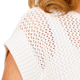 Thumbnail 2: BUNULU Women's Short Sleeve Crochet Sweater Top 