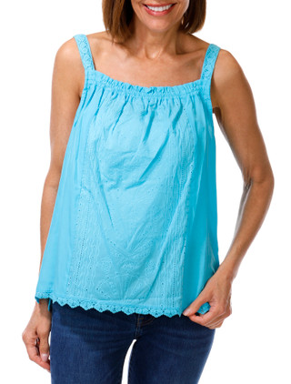 Thumbnail 1: Democracy Women's Sleeveless Embroidered Tank 