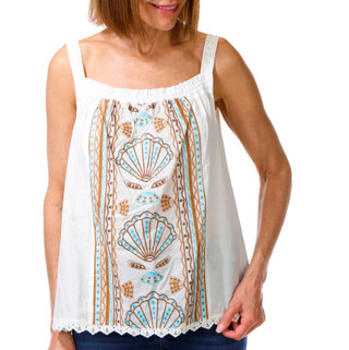 Thumbnail 1: Democracy Women's Sleeveless Embroidered Tank 