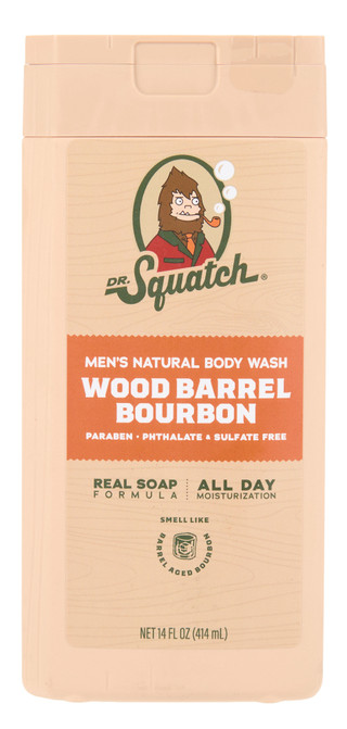 Thumbnail 1: DR. SQUATCH Men’s Natural Body Wash - Wood Barrel Bourbon, 14 fl oz 