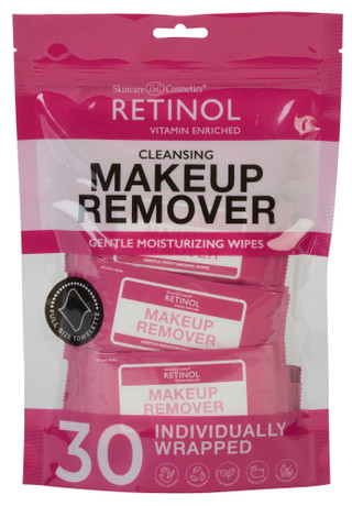 Thumbnail 1: Skincare Cosmetics 30 Pk Retinol Cleansing Makeup Removing Wipes 