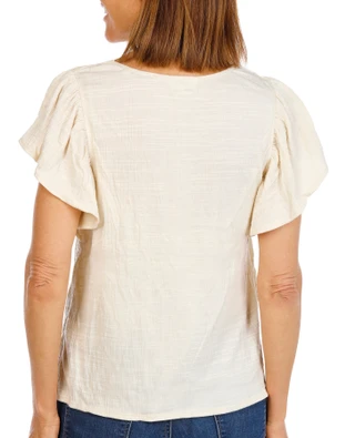 Thumbnail 2: MAX STUDIO Women's Short Sleeve Crinkle Top 