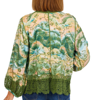 Thumbnail 3: Democracy Women's Short Sleeve Embroidered Cardigan 