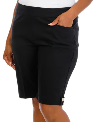 Thumbnail 1: Coral Bay Women's Gold Shell Hem Shorts 