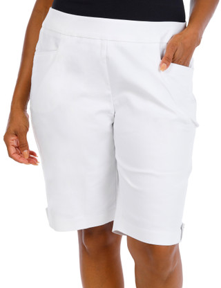 Thumbnail 1: Coral Bay Women's Gold Shell Hem Shorts 