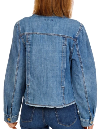 Thumbnail 3: Democracy Women's Long Sleeve Button Down Denim Jacket 