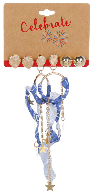 Thumbnail 1: Celebrate 3 Pk Americana Stud & Drop Earrings 