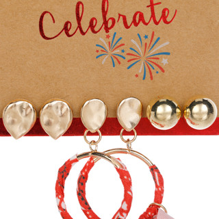Thumbnail 2: Celebrate 3 Pk Americana Stud & Drop Earrings 