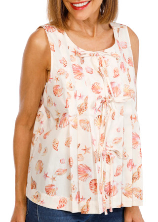 Thumbnail 3: BUNULU Women's Sleeveless Shell Print Tank Top 