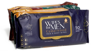 Thumbnail 1: Pursonic Men's Cedarwood Face & Body Wipes, 3 Pack 
