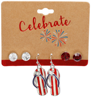 Thumbnail 1: Celebrate 3 Pk Americana Stud & Drop Earrings 